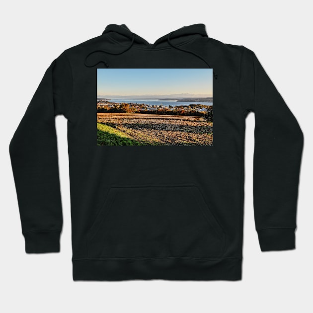 Autumn over Lake Constance at Aufkirch, Germany Hoodie by holgermader